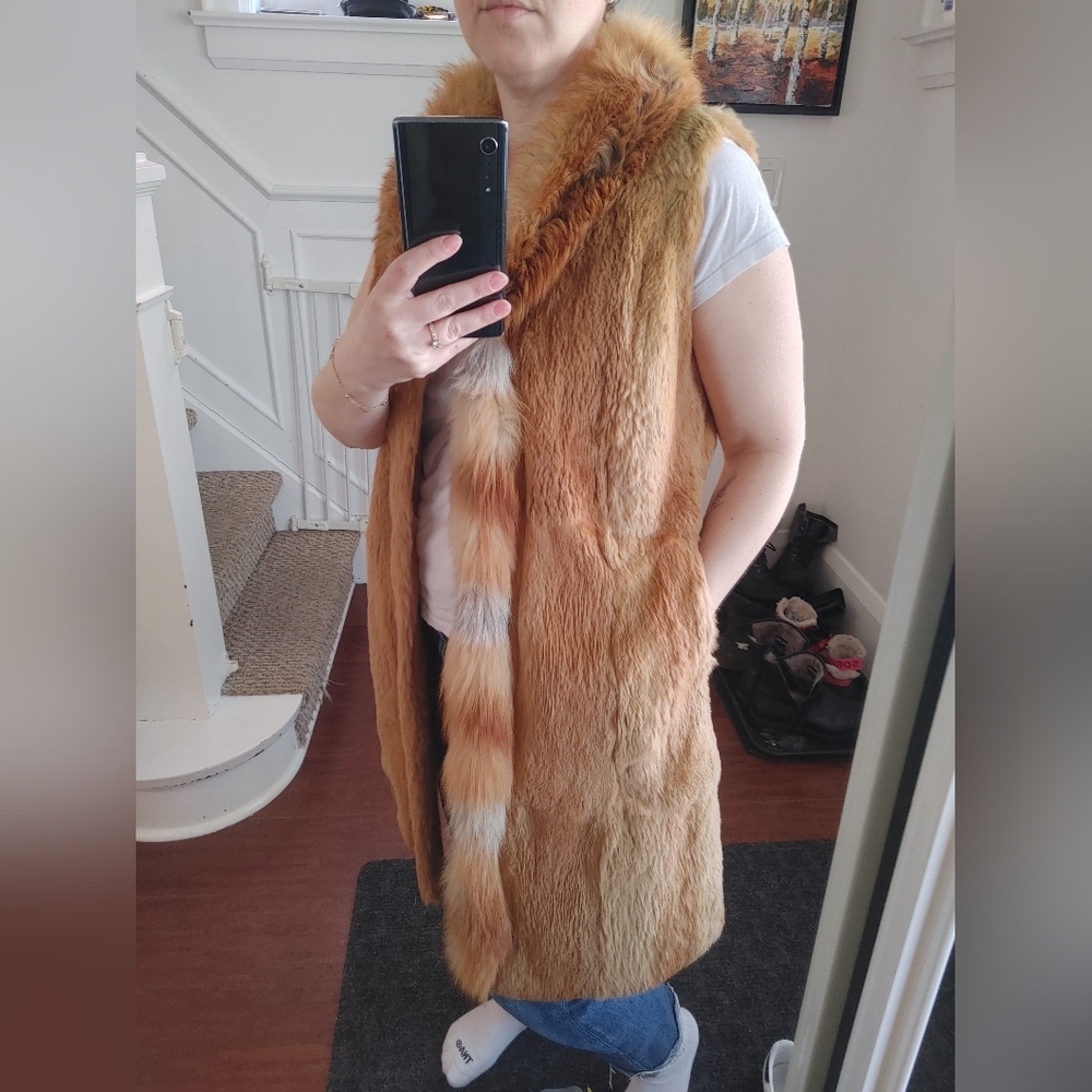 Vintage Fur Vest with Pockets Size 4-6